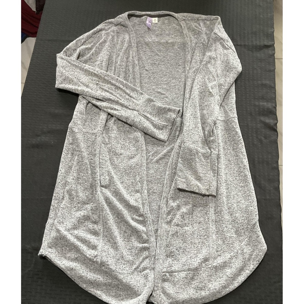 Alya Cardigan Sweater Womens Medium Gray Open Front Lightweight‎ Knit Pockets